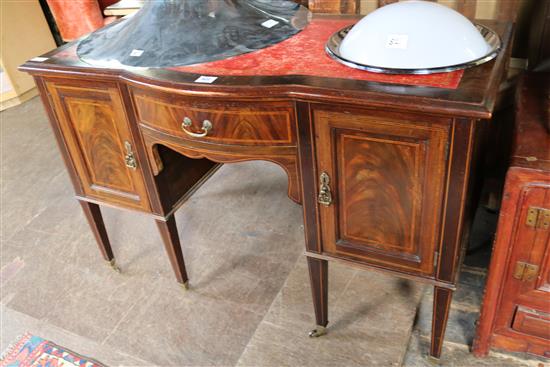 Edwardian in laid mahogany desk(-)